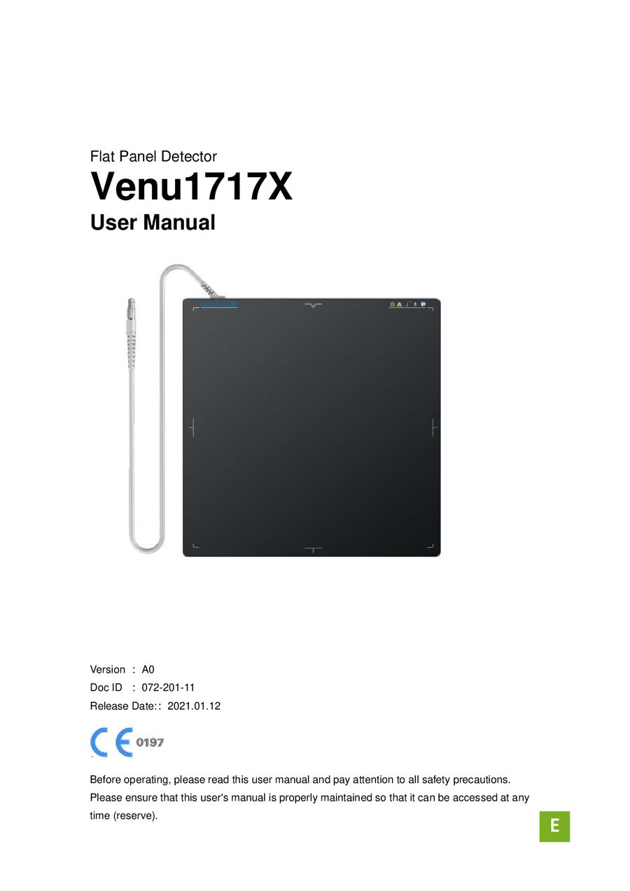 Flat Panel Detector Venu1717X User Manual